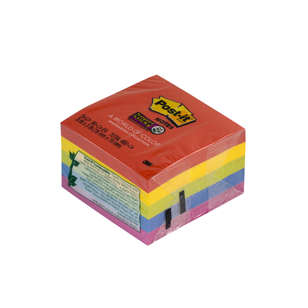 BLOCK POST-IT 654-5SSAN MARRAKESH SUPER STICKY 3 PLG. X 3 PLG. 500 H. SCOTCH