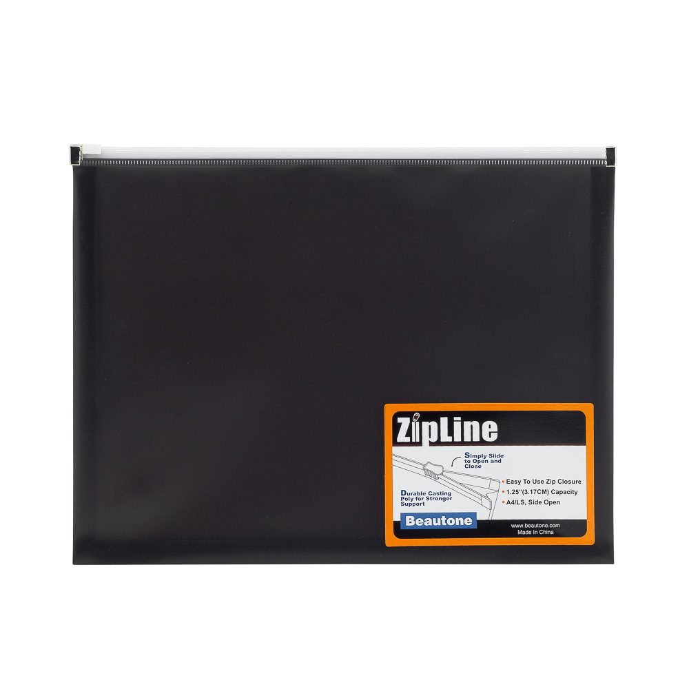 SOBRE CON ZIPPER CARTA NEGRO BEAUTONE