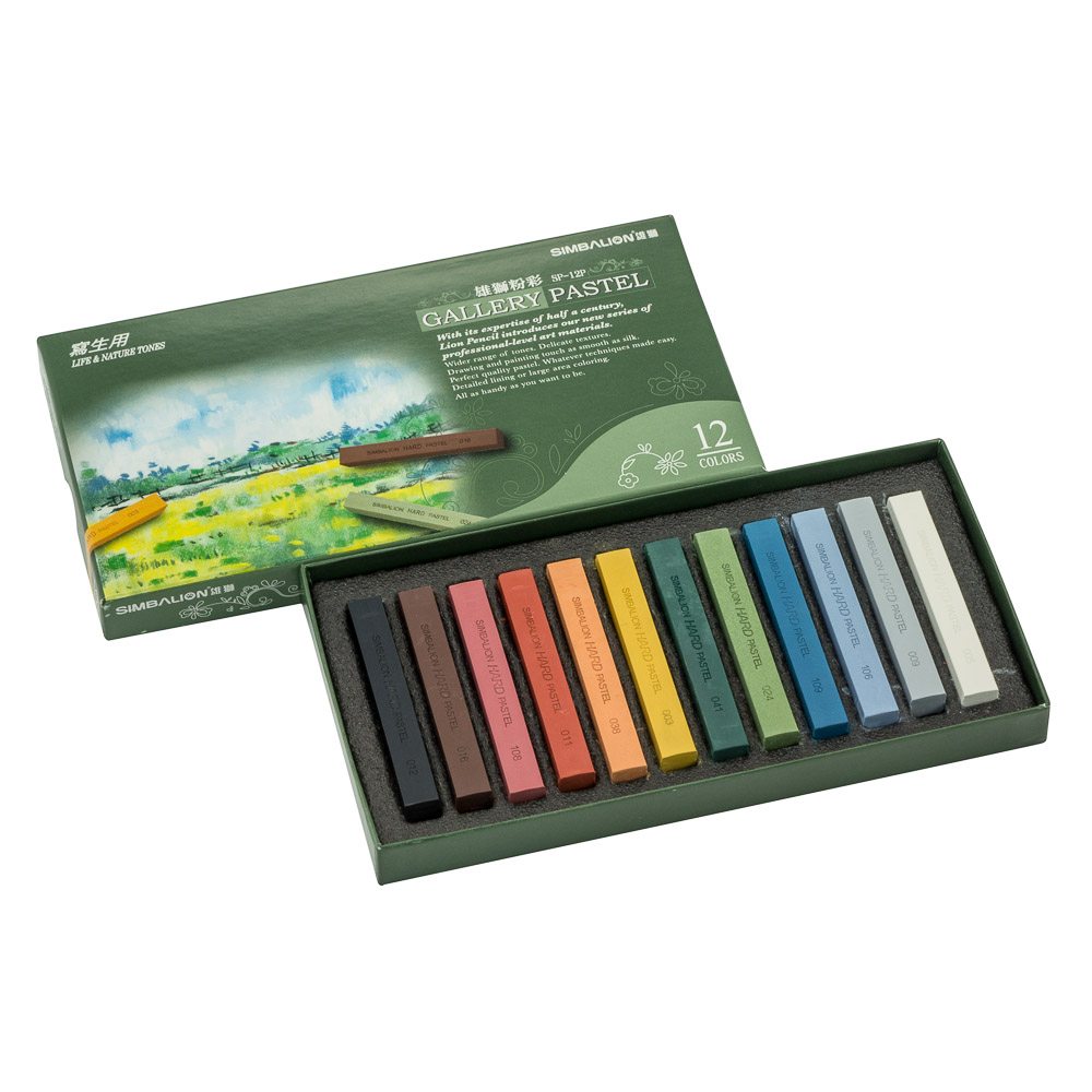 CRAYONES PASTEL SECO 12 COL. NATURALEZA SIMBALION