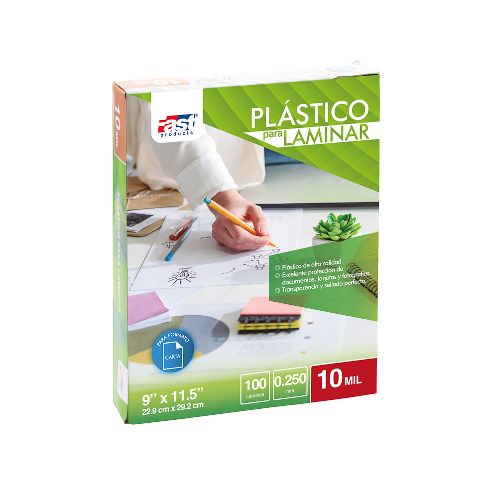 LAMINAS PARA EMPLASTICADO CARTA 100 U. 250 MICAS FAST