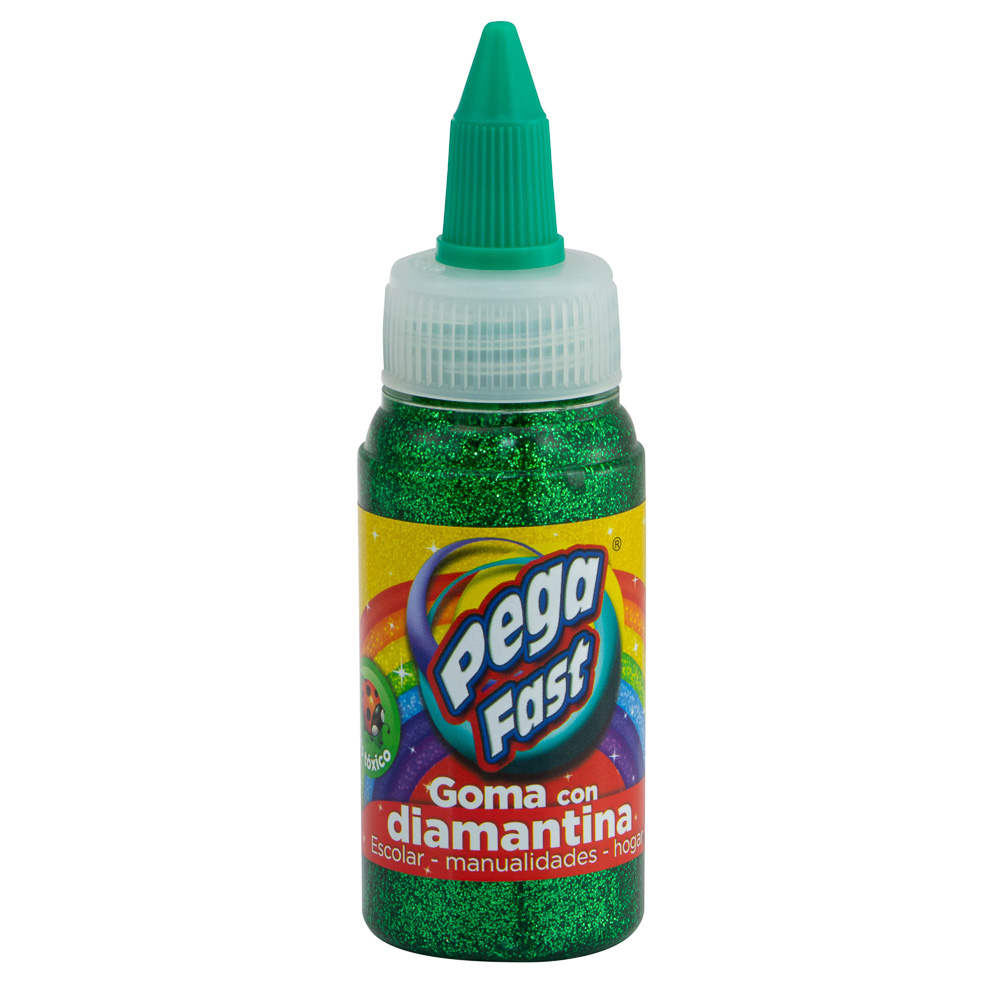 GOMA CON DIAMANTINA 60 ML. VERDE FAST