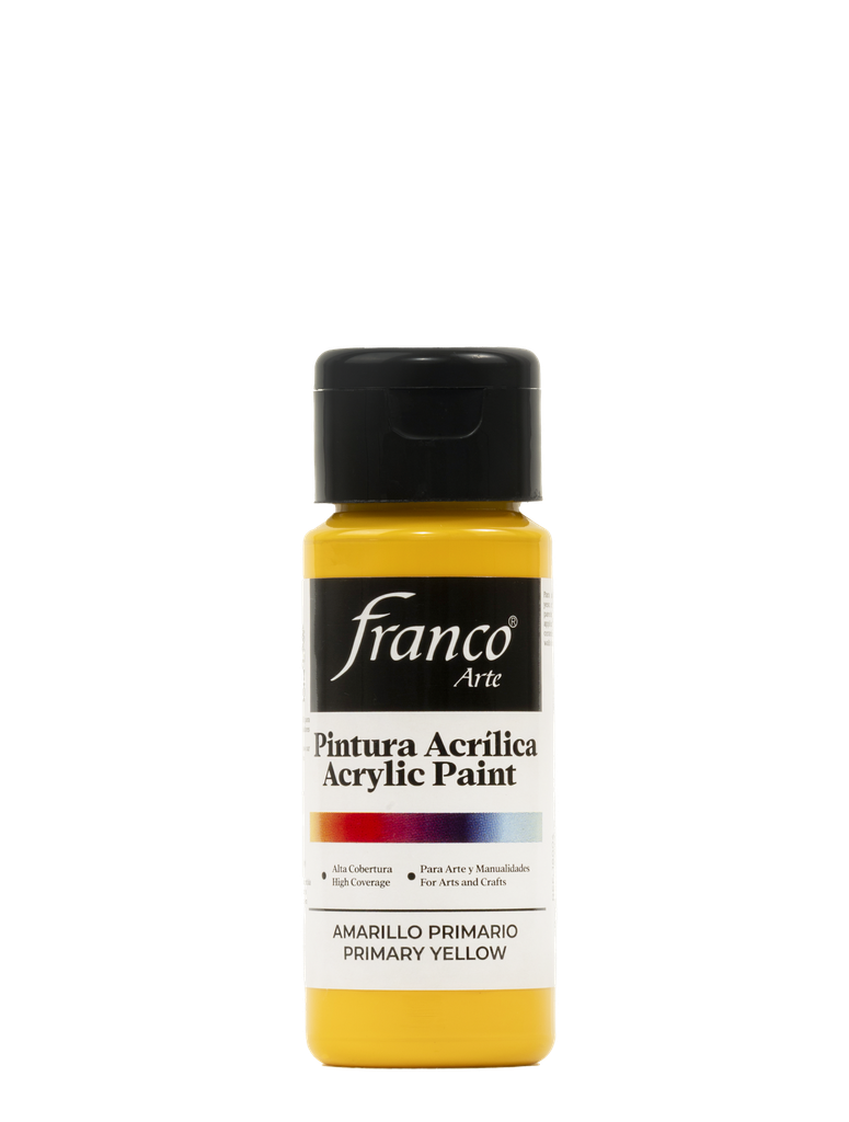 PINTURA ACRILICA 60 ML. 004 AMARILLO PRIMARIO FRANCO ARTE (6*24)