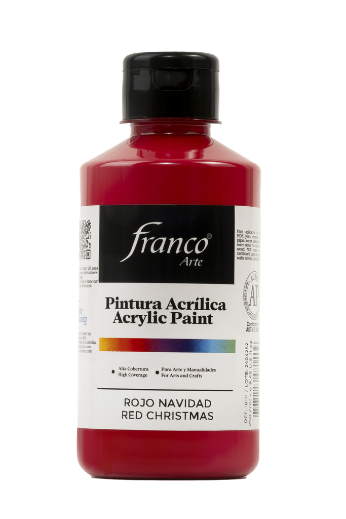 PINTURA ACRILICA 250 ML. 011 ROJO NAVIDAD FRANCO ARTE (36)