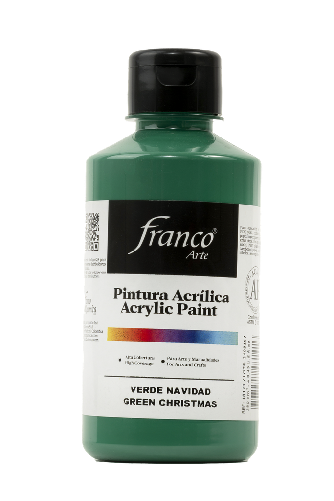 PINTURA ACRILICA 250 ML. 023 VERDE NAVIDAD FRANCO ARTE (36)