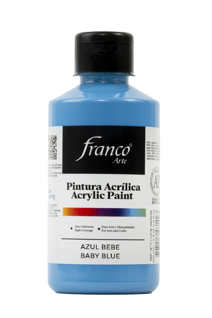 PINTURA ACRILICA 250 ML. 017 AZUL BEBE FRANCO ARTE (36)