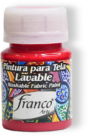 PINTURA PARA TELA 30 ML. 010 ROJO NAVIDAD FRANCO ARTE (6*24)