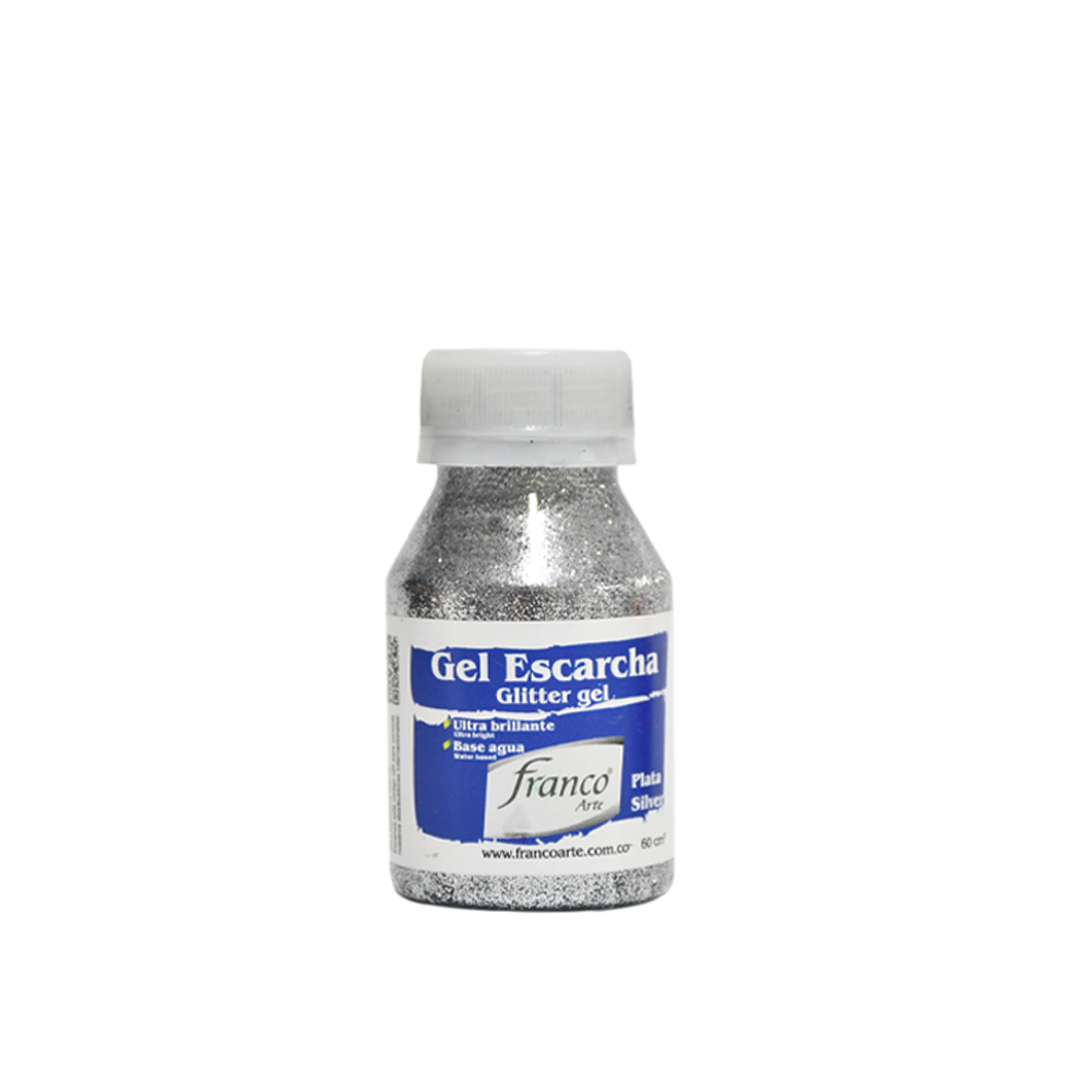 GEL ESCARCHA 60 ML. 029 PLATA FRANCO ARTE (6*24)