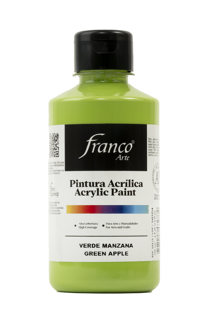 PINTURA ACRILICA 250 ML. 021 VERDE MANZANA FRANCO ARTE (36)