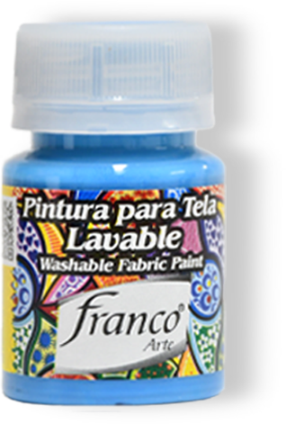 PINTURA PARA TELA 30 ML. 022 AZUL BEBE FRANCO ARTE (6*24)