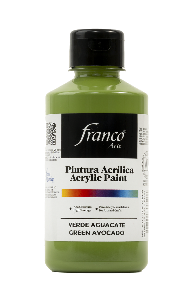PINTURA ACRILICA 250 ML. 022 VERDE AGUACATE FRANCO ARTE (36)