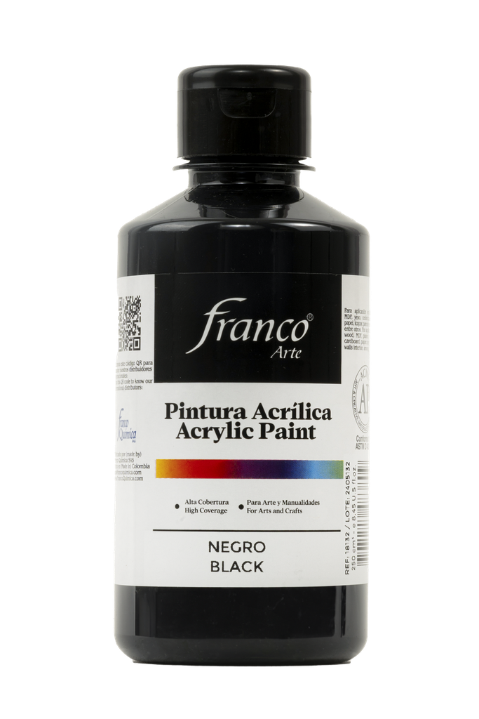 PINTURA ACRILICA 250 ML. 032 NEGRO FRANCO ARTE (36)