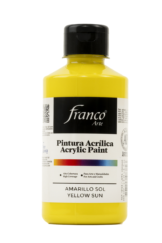 PINTURA ACRILICA 250 ML. 003 AMARILLO SOL FRANCO ARTE (36)
