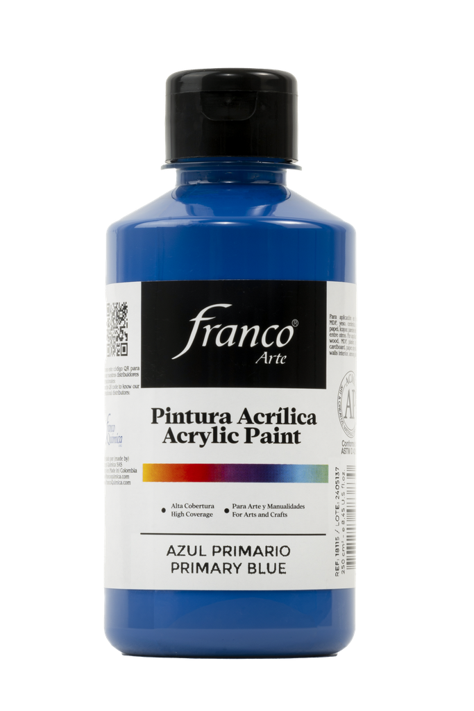 PINTURA ACRILICA 250 ML. 015 AZUL PRIMARIO FRANCO ARTE (36)