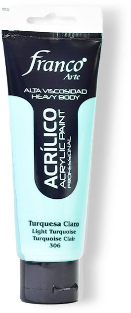 ACRILICO PRO. 100 ML. 306 TURQUESA CLARO FRANCO ARTE (3*24)