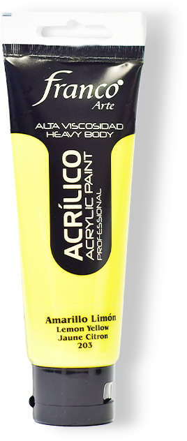 ACRILICO PRO. 100 ML. 203 AMARILLO LIMON FRANCO ARTE (3*24)