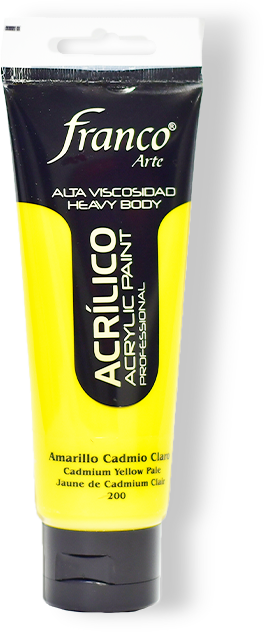 ACRILICO PRO. 100 ML. 200 AMARILLO CADMIO CLARO FRANCO ARTE (3*24)