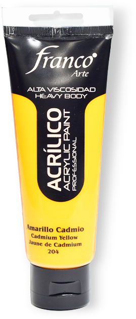 ACRILICO PRO. 100 ML. 204 AMARILLO CADMIO FRANCO ARTE (3*24)