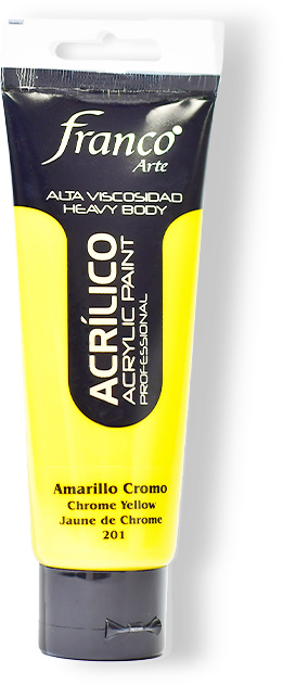 ACRILICO PRO. 100 ML. 201 AMARILLO CROMO FRANCO ARTE (3*24)