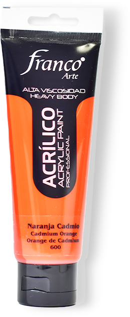 ACRILICO PRO. 100 ML. 600 NARANJA CADMIO FRANCO ARTE (3*24)