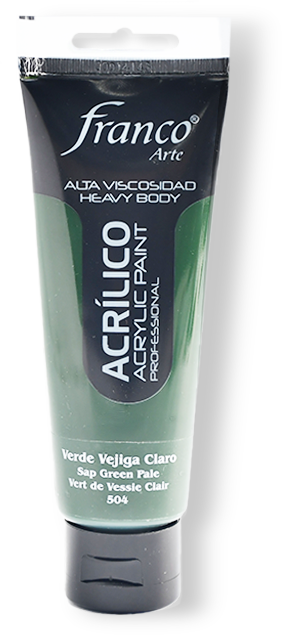 ACRILICO PRO. 100 ML. 504 VERDE VEJIGA CLARO FRANCO ARTE (3*24)