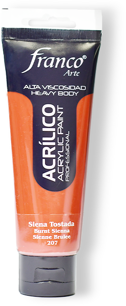 ACRILICO PRO. 100 ML. 207 SIENA TOSTADA FRANCO ARTE (3*24)