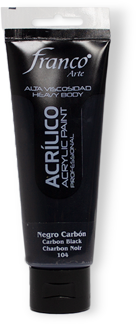 ACRILICO PRO. 100 ML. 104 NEGRO CARBON FRANCO ARTE (3*24)