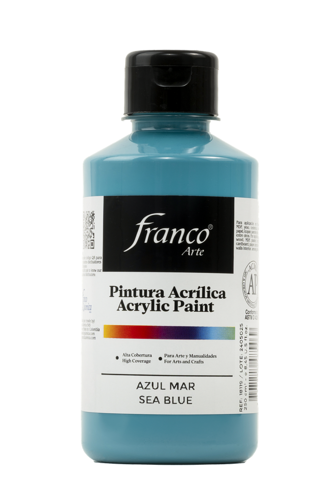 PINTURA ACRILICA 250 ML. 019 AZUL MAR FRANCO ARTE (36)