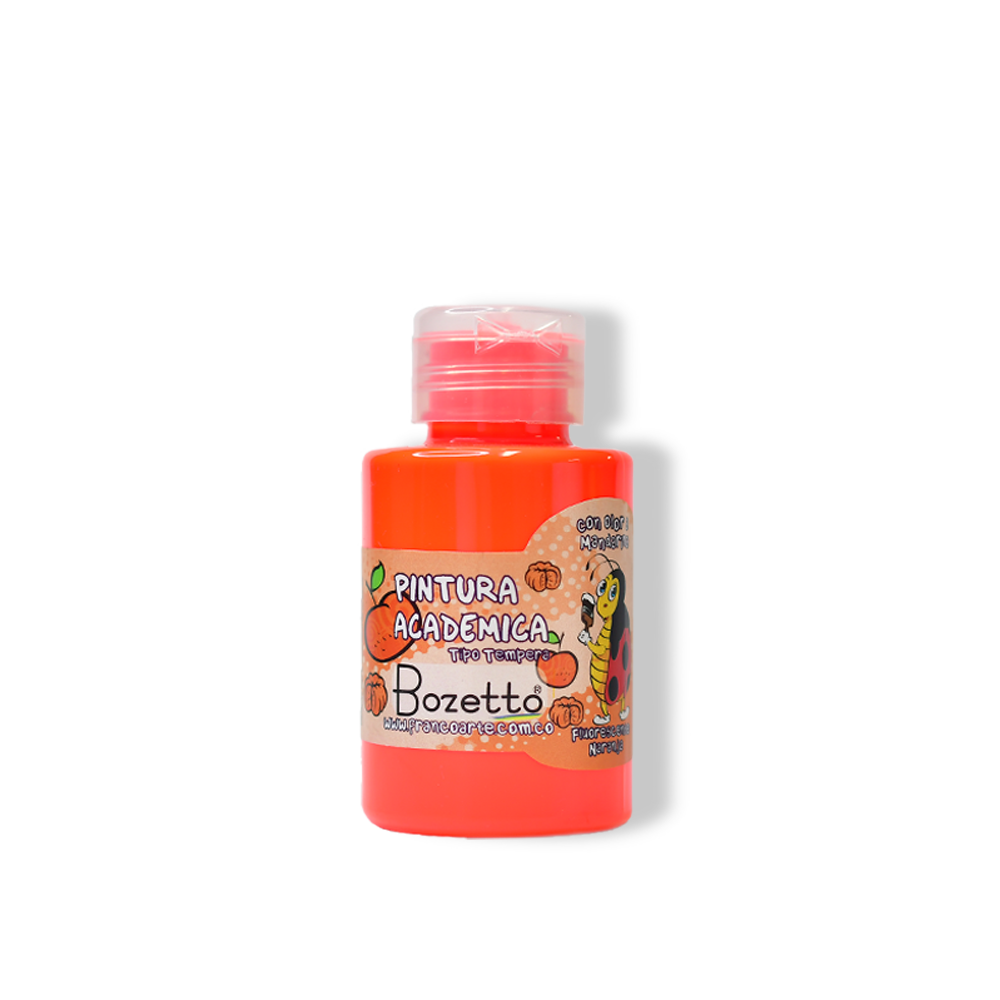 TEMPERA CON OLOR 120 ML. 012 NARANJA FLUORECENTE BOZETTO (72)