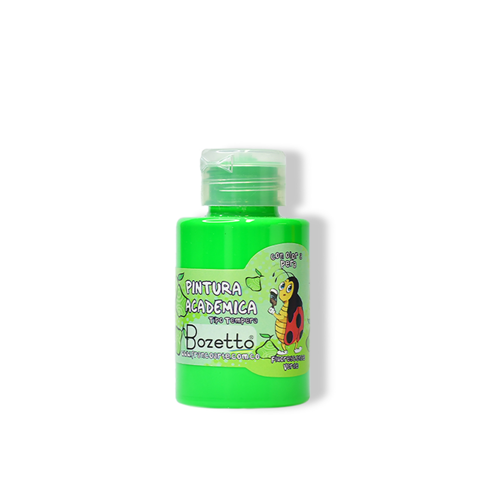 TEMPERA CON OLOR 120 ML. 015 VERDE FLUORECENTE BOZETTO (72)