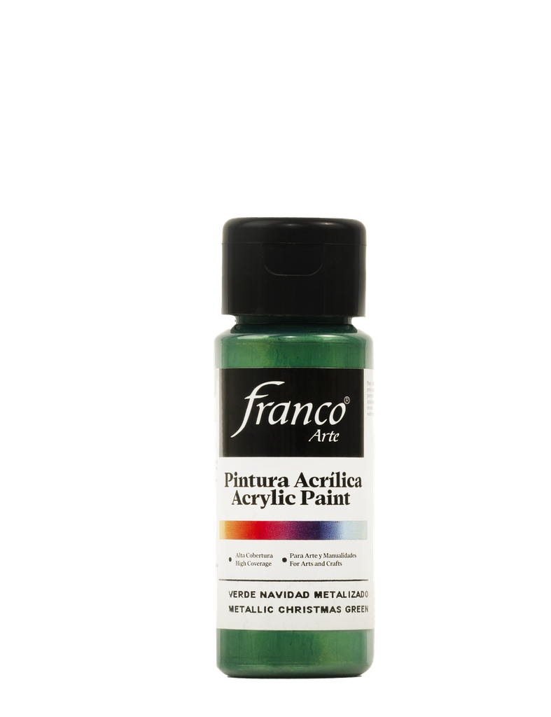 PINTURA ACRILICA 60 ML. 082 VERDE NAVIDAD METALIZADO FRANCO ARTE (6*24)