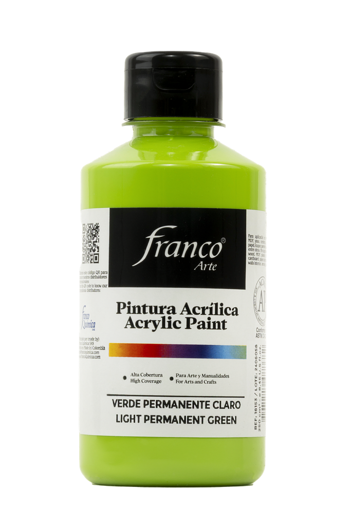 PINTURA ACRILICA 250 ML. 053 VERDE PERMANENTE CLARO FRANCO ARTE (36)