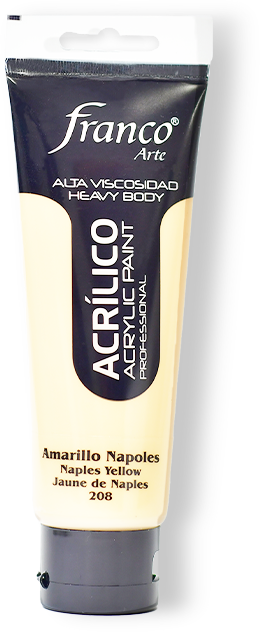 ACRILICO PRO. 100 ML. 208 AMARILLO NAPOLES FRANCO ARTE (3*24)