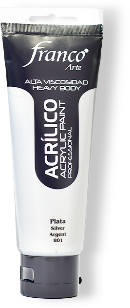 ACRILICO PRO. 100 ML. 801 PLATA FRANCO ARTE (3*24)
