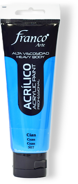 ACRILICO PRO. 100 ML. 307 CYAN FRANCO ARTE (3*24)