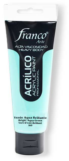 ACRILICO PRO. 100 ML. 510 VERDE AGUA BRILLANTE FRANCO ARTE (3*24)