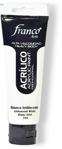 ACRILICO PRO. 100 ML. 102 BLANCO IRIDICENTE FRANCO ARTE (3*24)