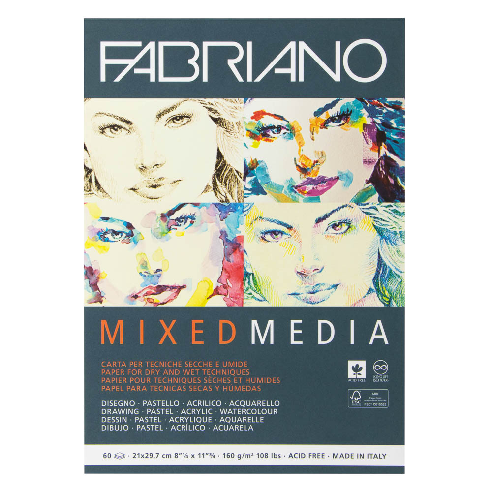 BLOCK MIXED MEDIA A4 160 G. 60 H. FABRIANO