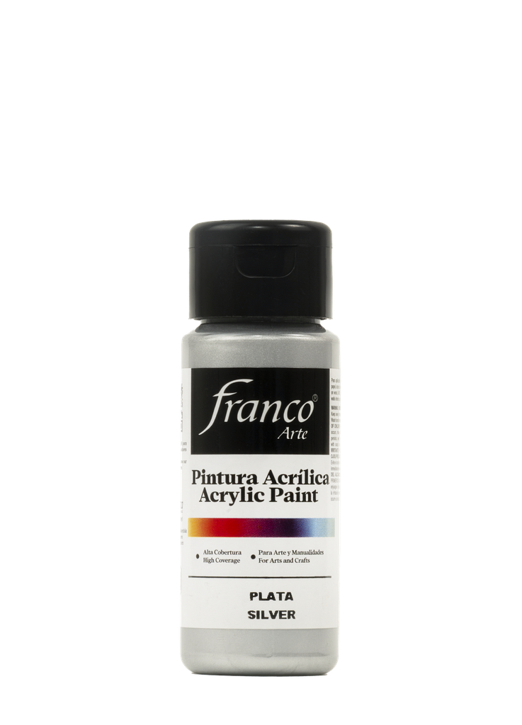 PINTURA ACRILICA 60 ML. 034 PLATA FRANCO ARTE (6*24)