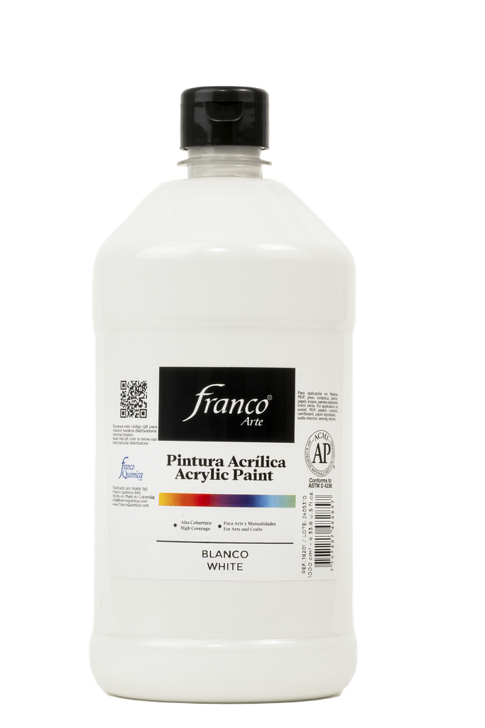 PINTURA ACRILICA 1 L. 001 BLANCO FRANCO ARTE (6)