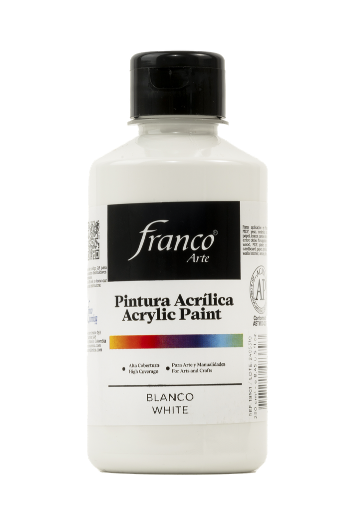 PINTURA ACRILICA 250 ML. 001 BLANCO FRANCO ARTE (36)