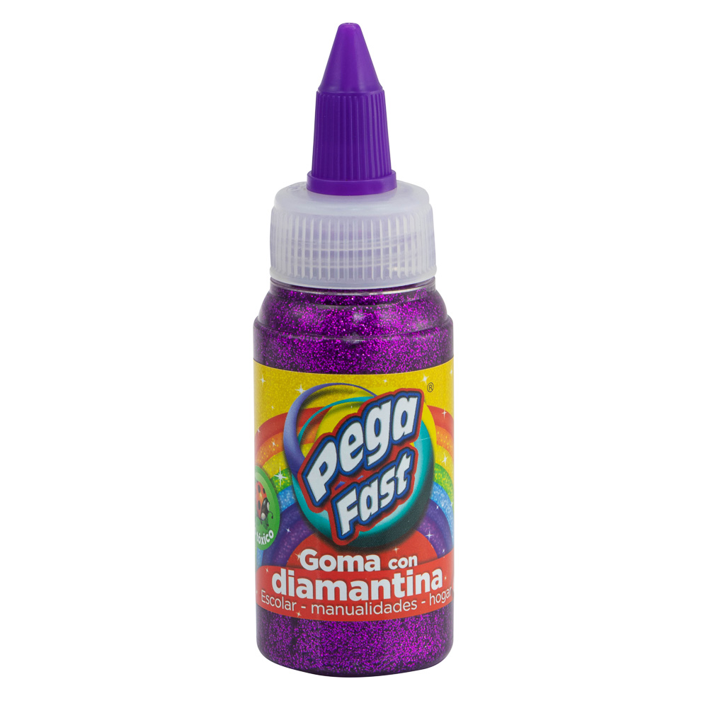 GOMA CON DIAMANTINA 60 ML. MORADO FAST