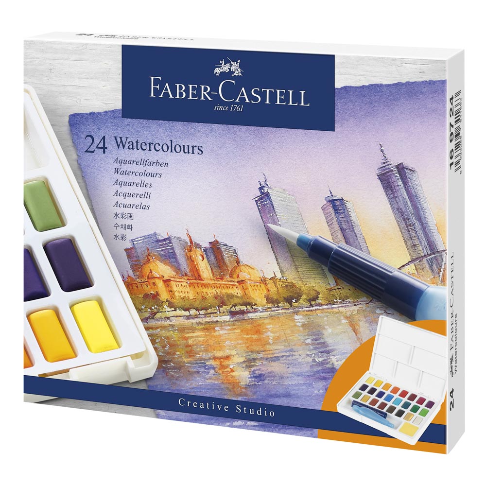 ACUARELAS EN PASTILLA 24 COL. FABER CASTELL
