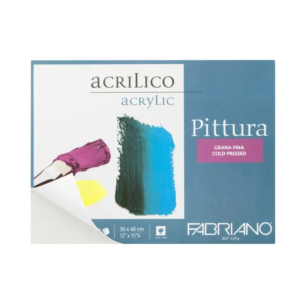BLOCK ACRILICO 12 PLG. X 15 PLG. 400 G. 10 H. FABRIANO