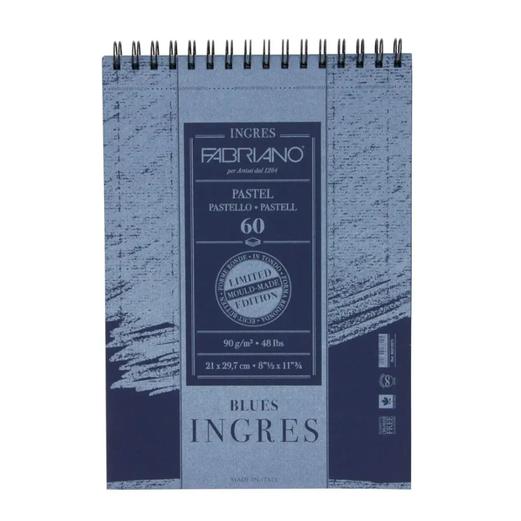 BLOCK CON ESPIRAL INGRES A4 90 GR. 60 H. AZUL FABRIANO