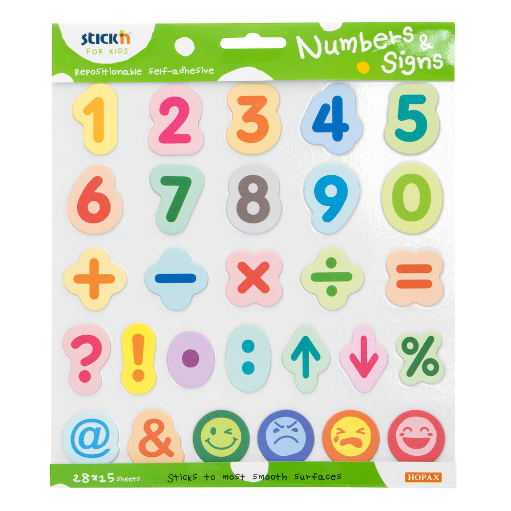 NUMEROS Y SIMBOLOS 28 X 15 U. STICKN