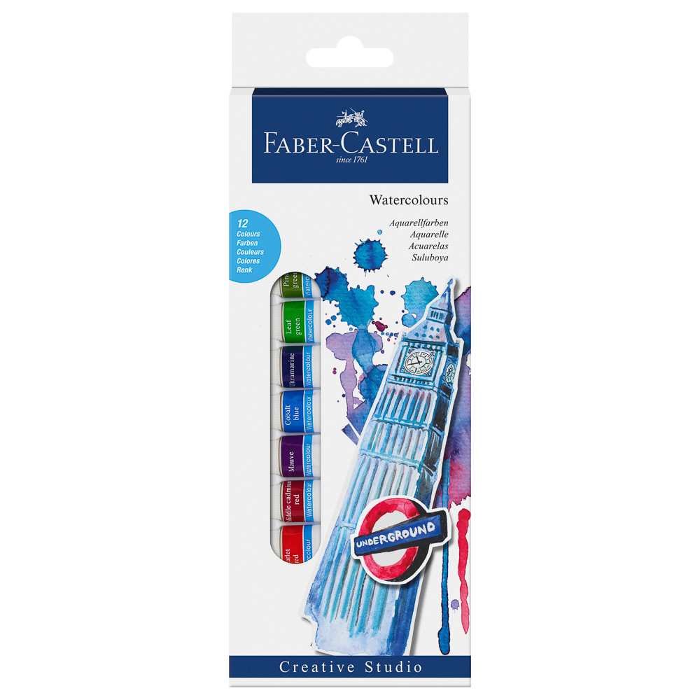 ACUARELAS 9 ML. 12 COL. FABER CASTELL