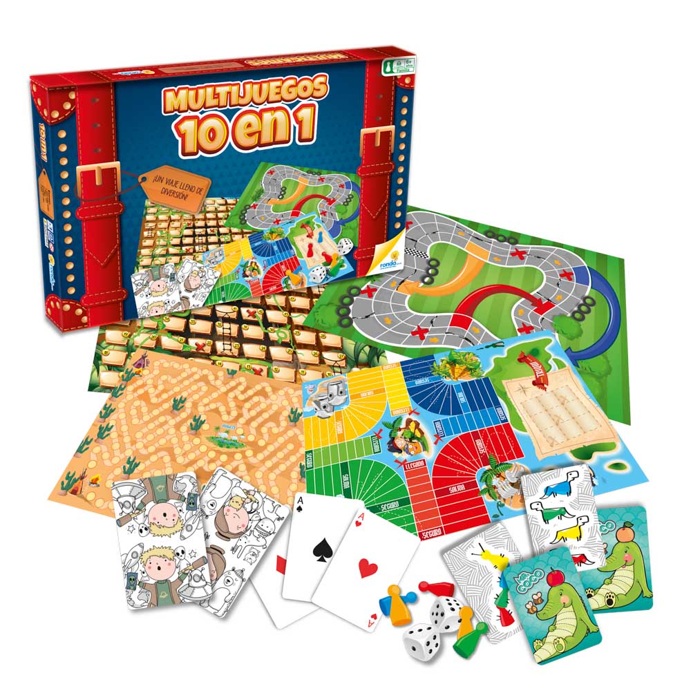 JUEGO DE MESA MULTIJUEGOS 10 EN 1 RONDA