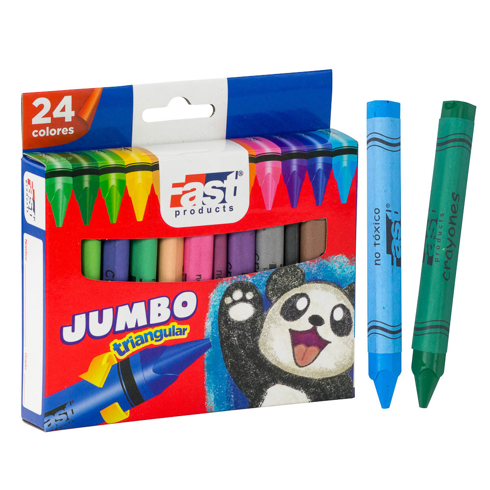 CRAYONES CERA JUMBO 24 COL. FAST