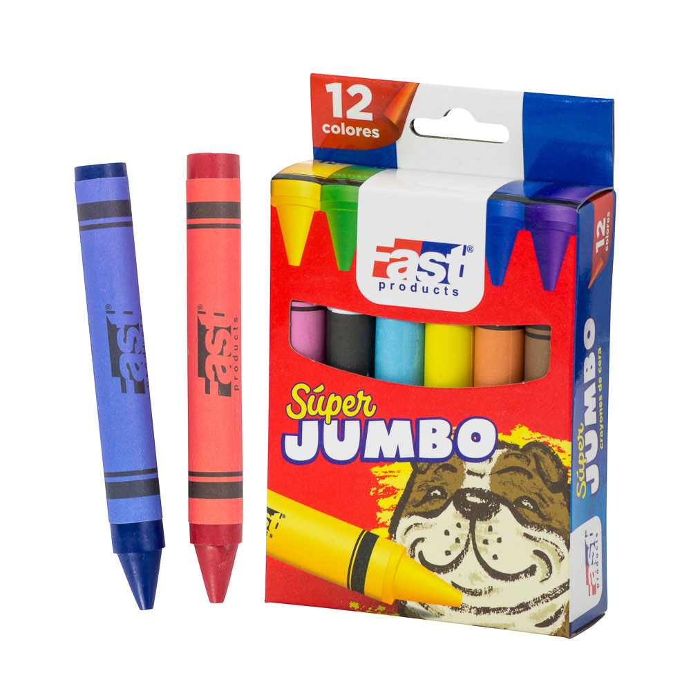 CRAYONES CERA SUPER JUMBO 12 COL. FAST