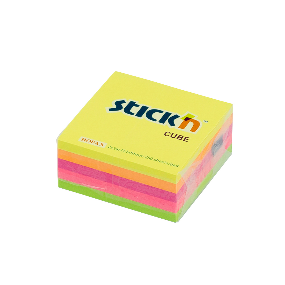 BLOCK ADHESIVO  2 PLG. X 2 PLG. 21203 NEON ARCOIRIS STICKN